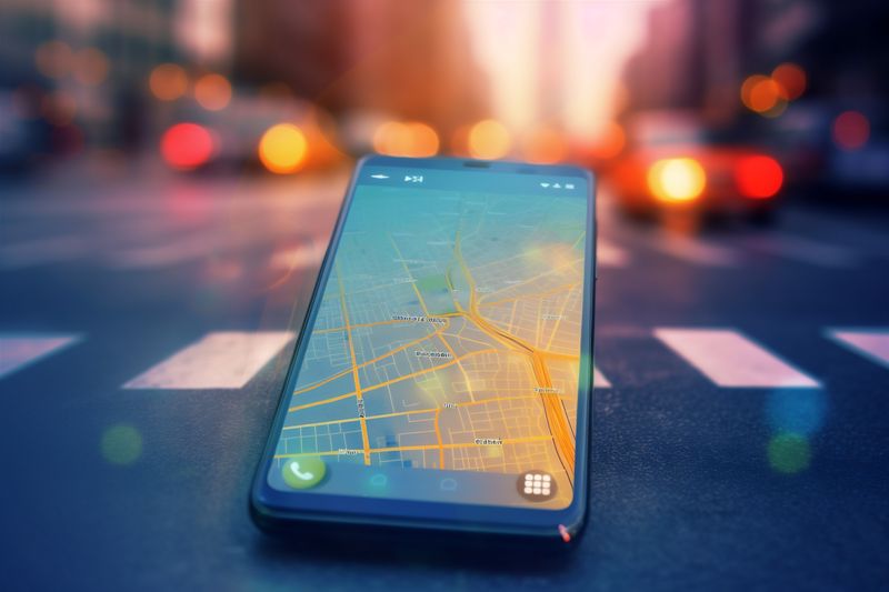 map navigation travel location position mobile point gps phone direction. Generative AI.