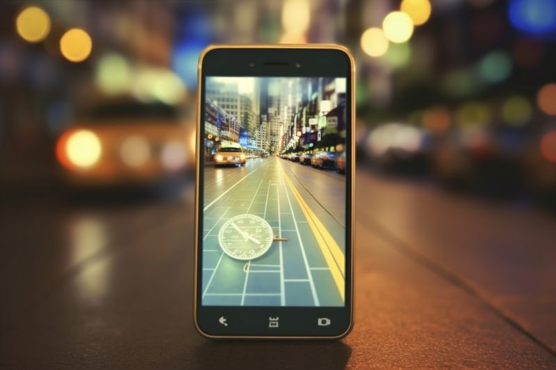 direction phone position mobile navigation gps travel location point map. Generative AI.