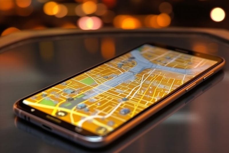 map phone direction location position navigation travel gps mobile point. Generative AI.