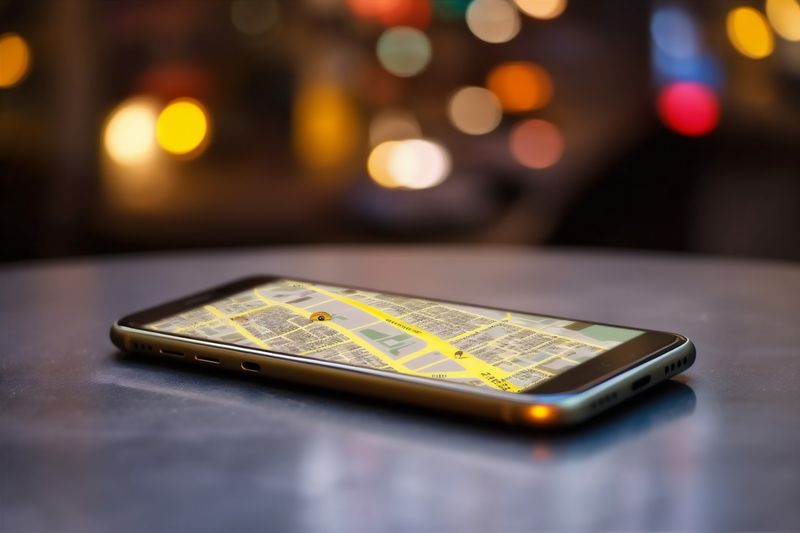 point gps travel phone map mobile position location navigation direction. Generative AI.