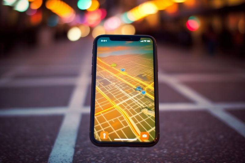 navigation map phone mobile direction point location gps travel position. Generative AI.