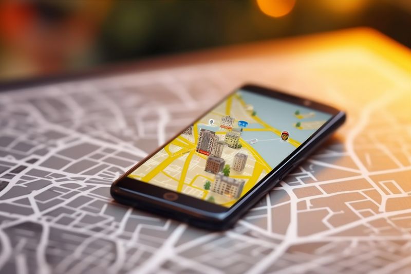 position phone travel map point location navigation gps direction mobile. Generative AI.