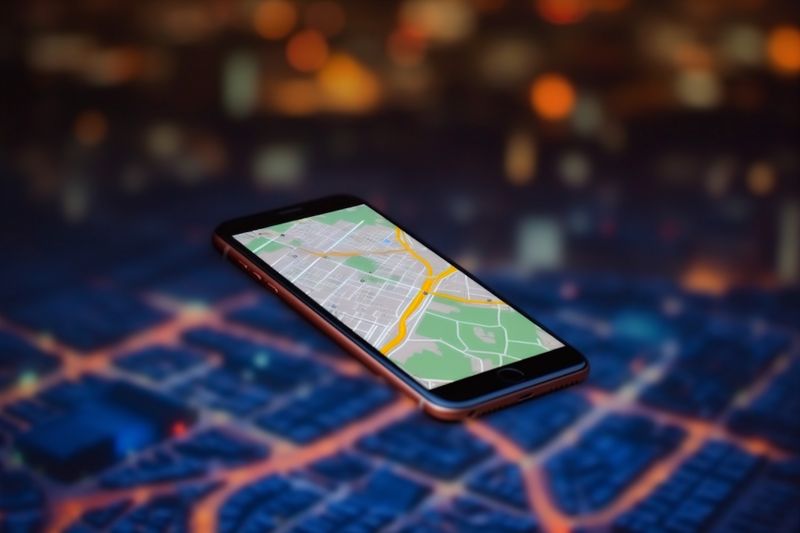 point gps mobile phone location travel map navigation direction position. Generative AI.