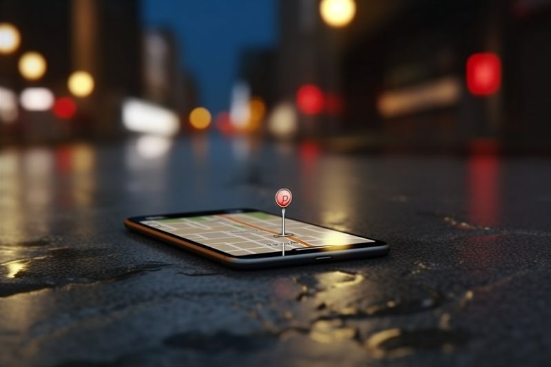 phone mobile navigation gps position map point travel location direction. Generative AI.