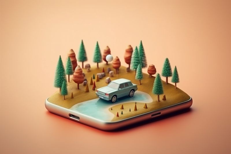 navigation point mobile gps phone direction map position location travel. Generative AI.