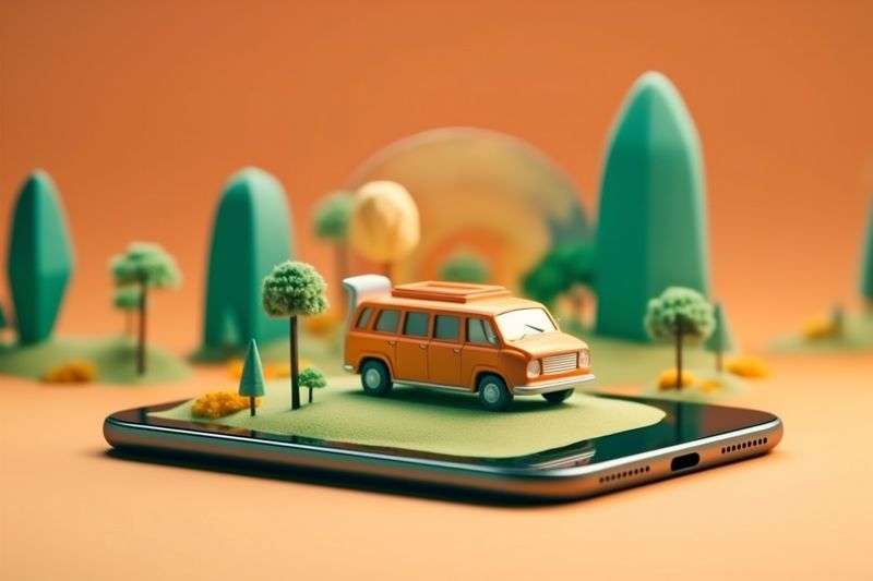 travel position phone location gps mobile navigation point map direction. Generative AI.