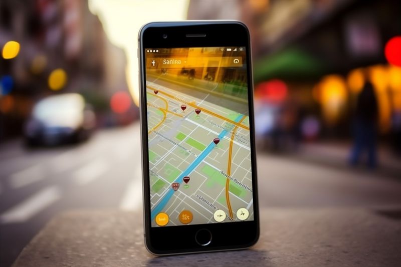 direction mobile travel map navigation position location gps phone point. Generative AI.