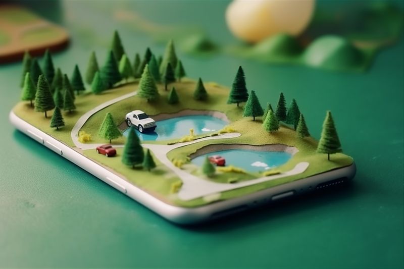 gps map position location mobile phone navigation direction travel point. Generative AI.