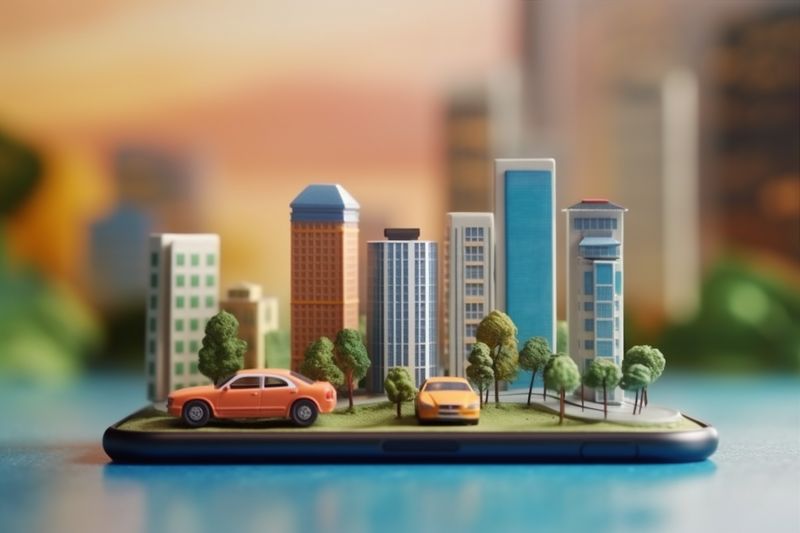 mobile travel location phone point navigation direction map position gps. Generative AI.