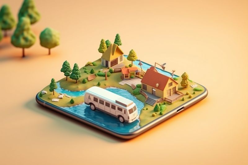 mobile direction map location navigation position gps point travel phone. Generative AI.