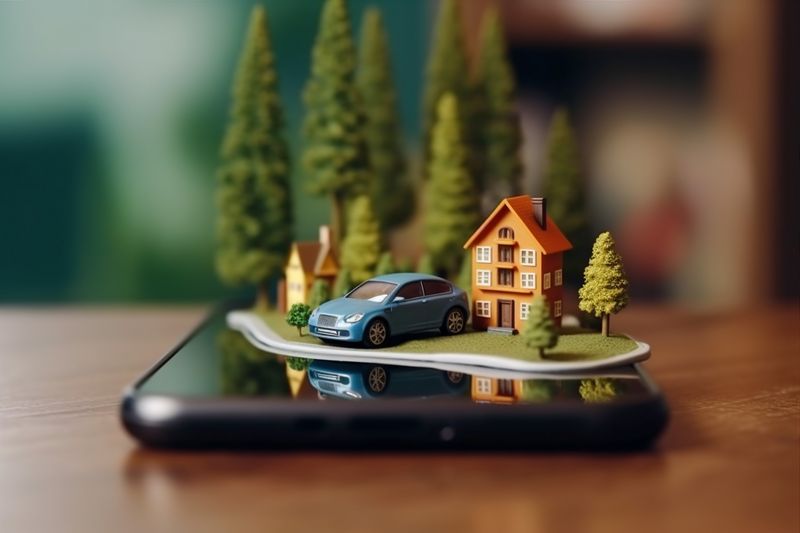 navigation phone point position location gps travel mobile map direction. Generative AI.