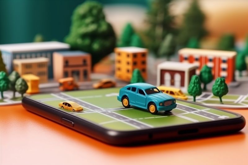 mobile direction map travel gps location navigation position point phone. Generative AI.