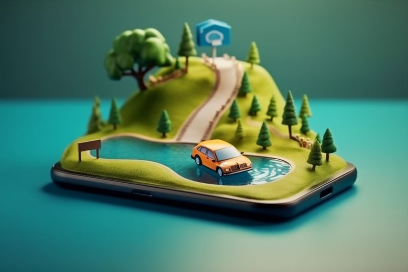 direction position location gps travel map phone point navigation mobile. Generative AI.