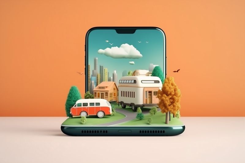 gps map navigation direction point phone travel mobile position location. Generative AI.