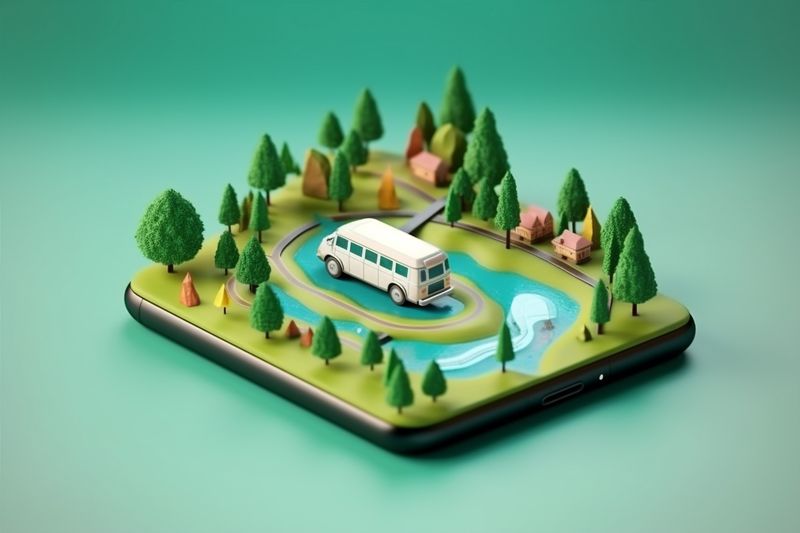 phone point gps map mobile travel location direction position navigation. Generative AI.