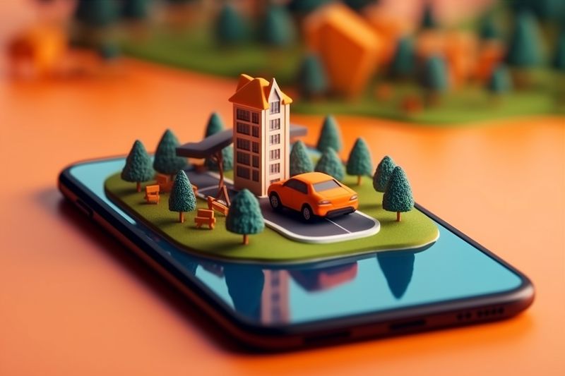 map travel point mobile position gps direction navigation location phone. Generative AI.