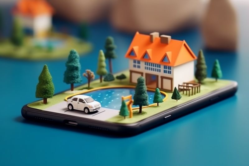 point travel mobile navigation phone gps position map direction location. Generative AI.