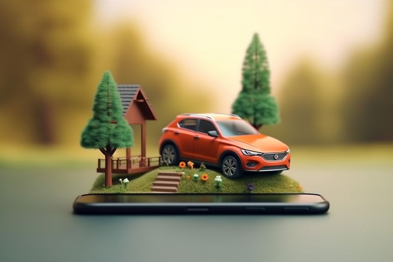 map position direction travel point location phone mobile gps navigation. Generative AI.