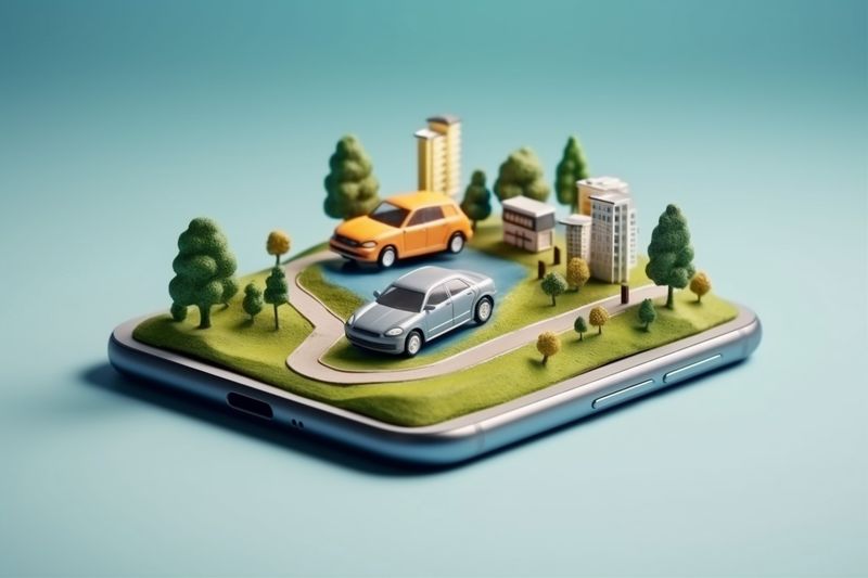 navigation mobile point travel direction location map position phone gps. Generative AI.