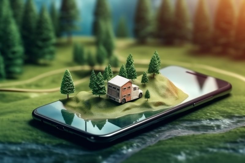 mobile phone gps direction point travel position navigation map location. Generative AI.