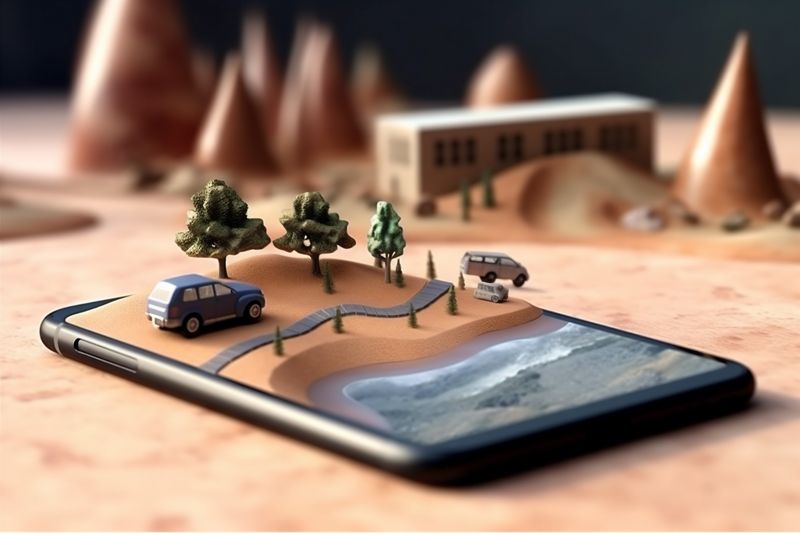 gps travel direction navigation phone mobile position location point map. Generative AI.