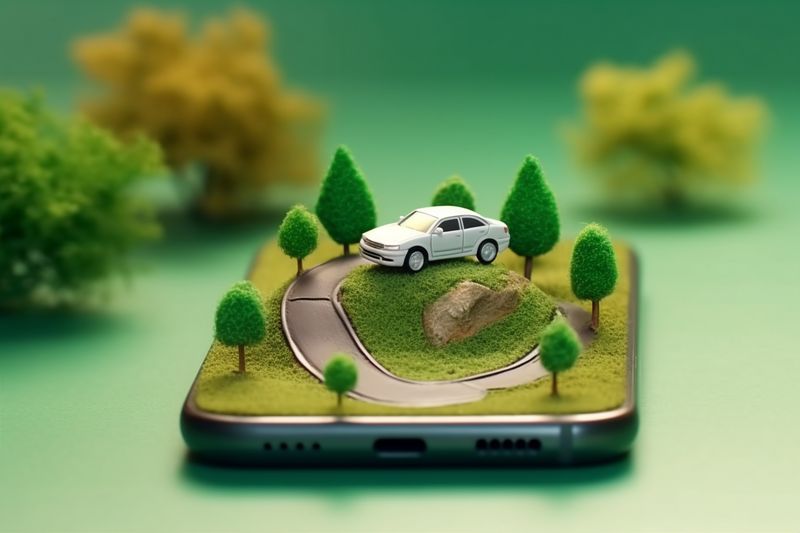 location point mobile phone navigation direction gps map position travel. Generative AI.