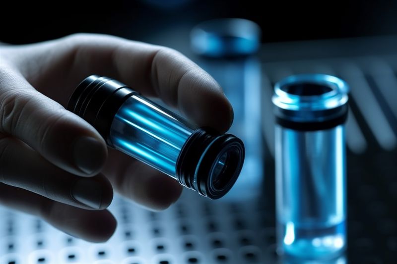 research laboratory medical experiment biotechnology medicine hand tube science test. Generative AI.