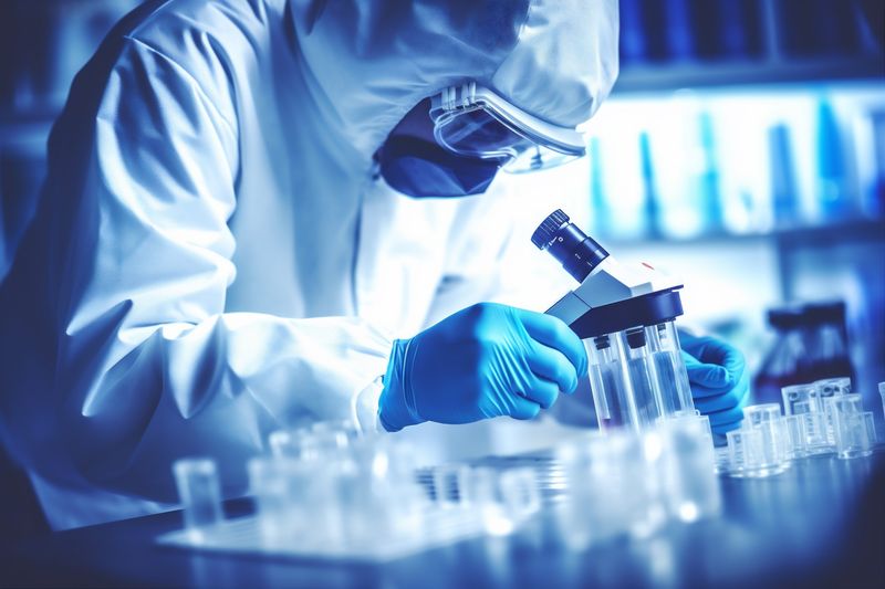 medicine hand research medical tube biotechnology test laboratory experiment science. Generative AI.