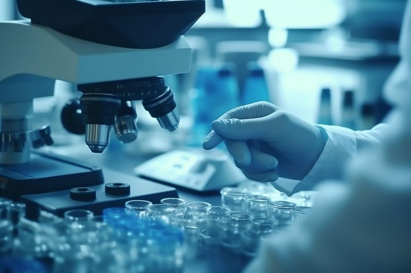 research medical medicine hand experiment biotechnology tube laboratory science test. Generative AI.