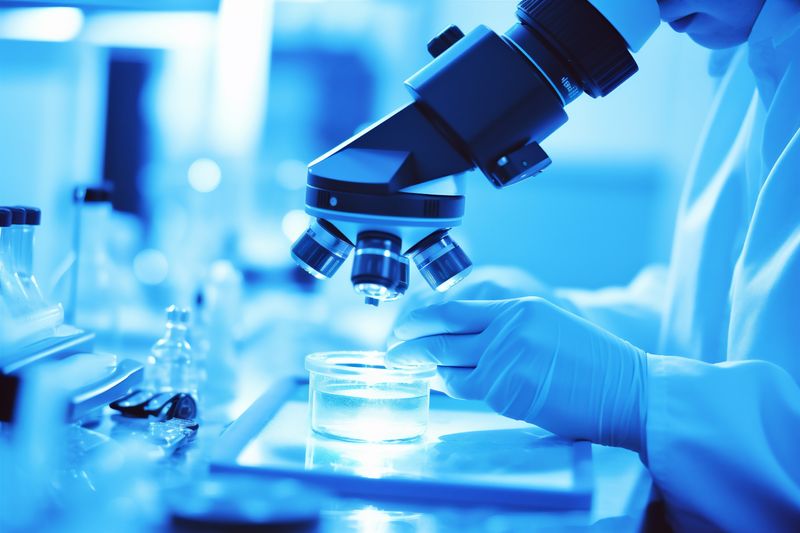 biotechnology tube medicine hand test science research experiment medical laboratory. Generative AI.