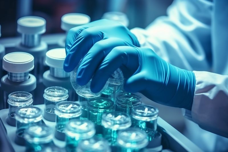 test tube hand science biotechnology experiment laboratory medicine research medical. Generative AI.