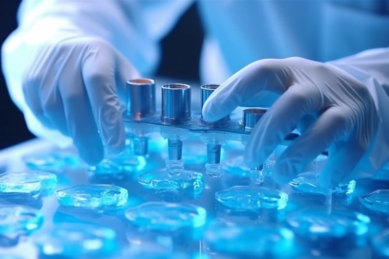 laboratory science medical medicine test research biotechnology hand tube experiment. Generative AI.