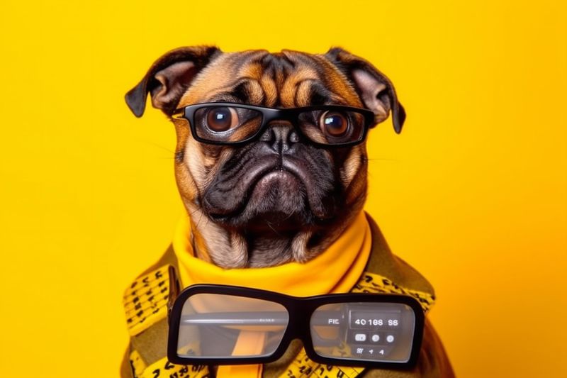 humor dog financial pet funny animal background business finance yellow professional. Generative AI.