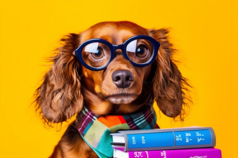 background dog animal yellow business businessman humor pet funny finance financial. Generative AI.