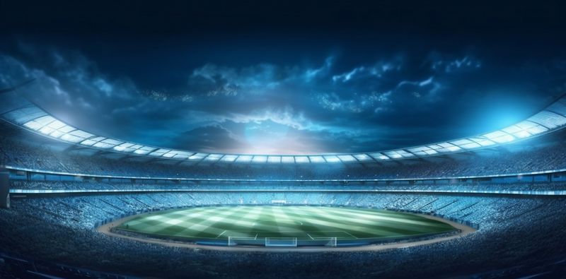 game green goal arena sport light soccer stadium world football. Generative AI.