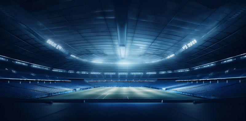 light football sport arena green world soccer game goal stadium. Generative AI.