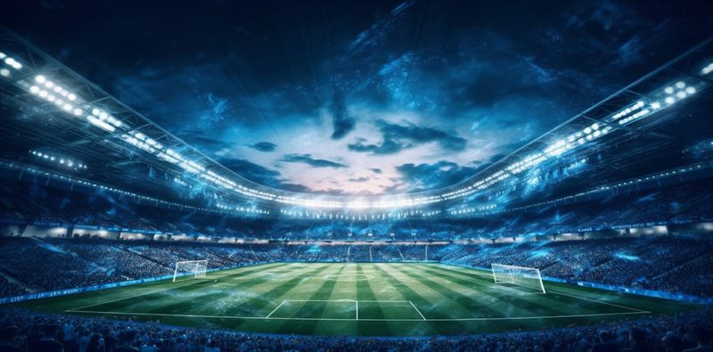 game football stadium world arena goal sport light soccer green. Generative AI.