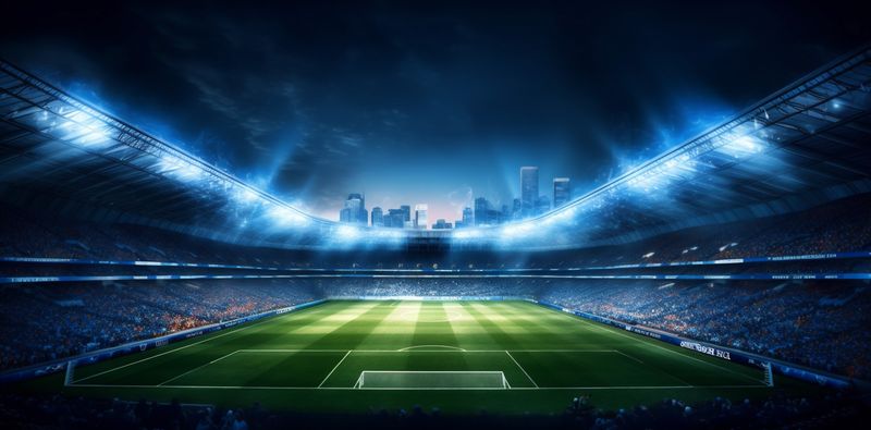 sport game football light green arena stadium soccer world goal. Generative AI.
