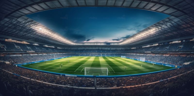 goal stadium arena game soccer football world green light sport. Generative AI.