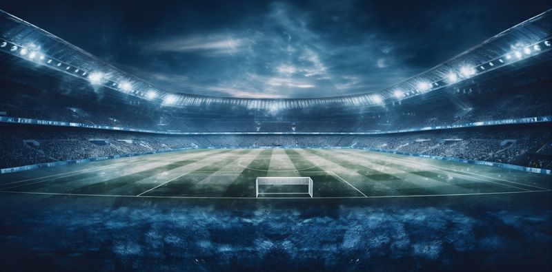 game arena stadium goal world light football soccer sport green. Generative AI.