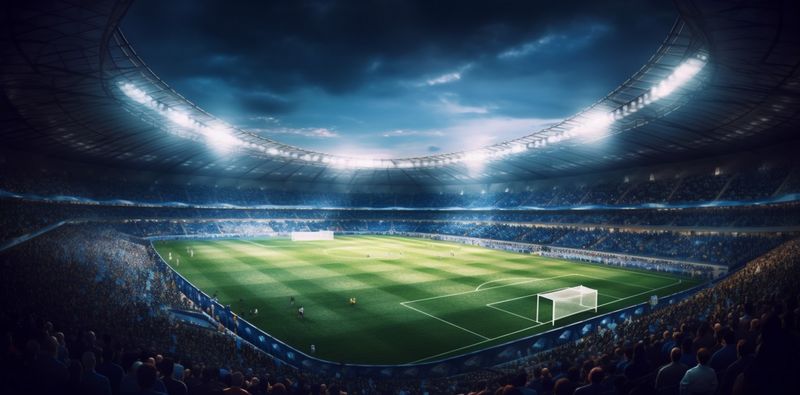light game goal soccer football arena green sport stadium world. Generative AI.