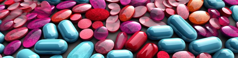 medical pill medicine vitamin pattern tablet capsule drug health pharmacy background. Generative AI.