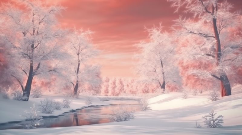 fir year christmas white snow background winter tree holiday new sky beautiful. Generative AI.