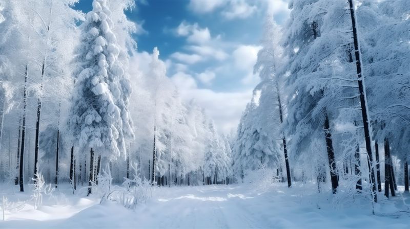 new year white sky winter holiday tree christmas background fir snow seasonal. Generative AI.