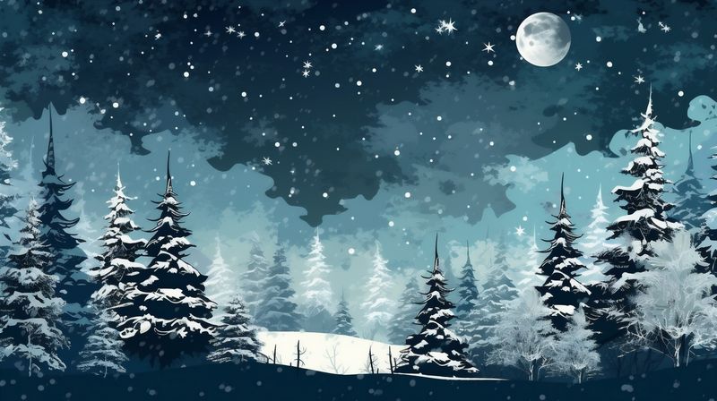 year winter fir christmas background holiday landscape snow sky tree new white. Generative AI.