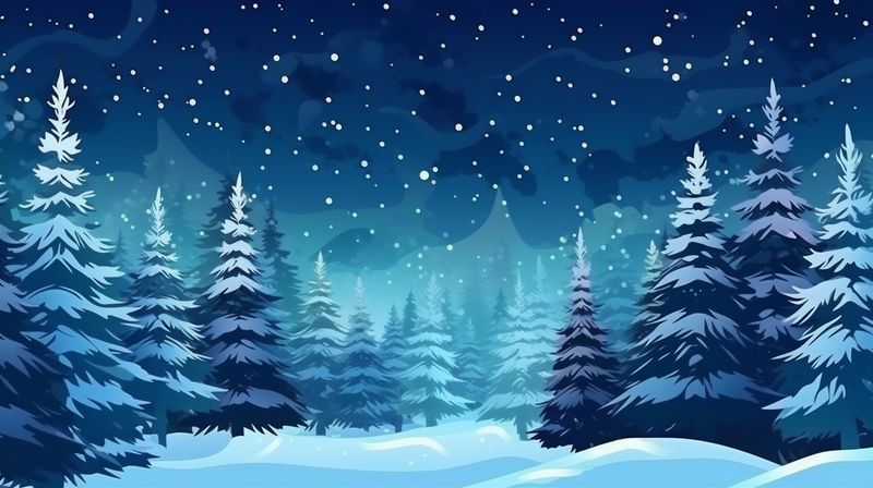 white year sky background winter snow holiday mountain tree new christmas fir. Generative AI.
