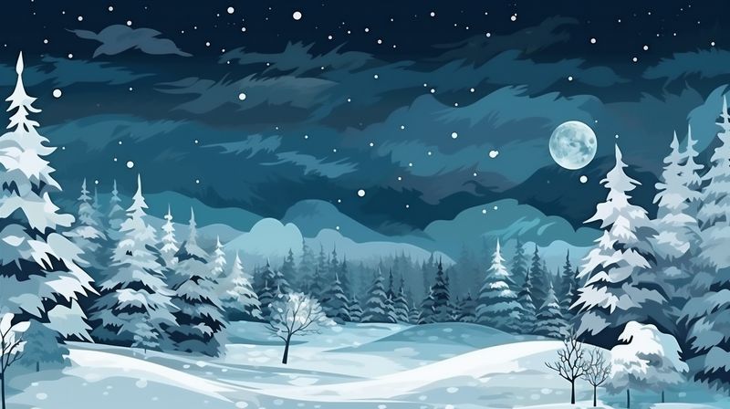 new holiday background white tree star fir winter year snow christmas sky. Generative AI.