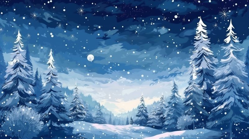 sky fir christmas background tree holiday snow new winter year celebration white. Generative AI.