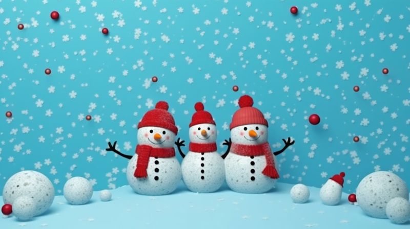 christmas snowfall new snowman season year background snow white winter beautiful celebration. Generative AI.
