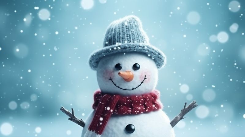 year snowman christmas snowfall snow holiday background winter white new season celebration. Generative AI.
